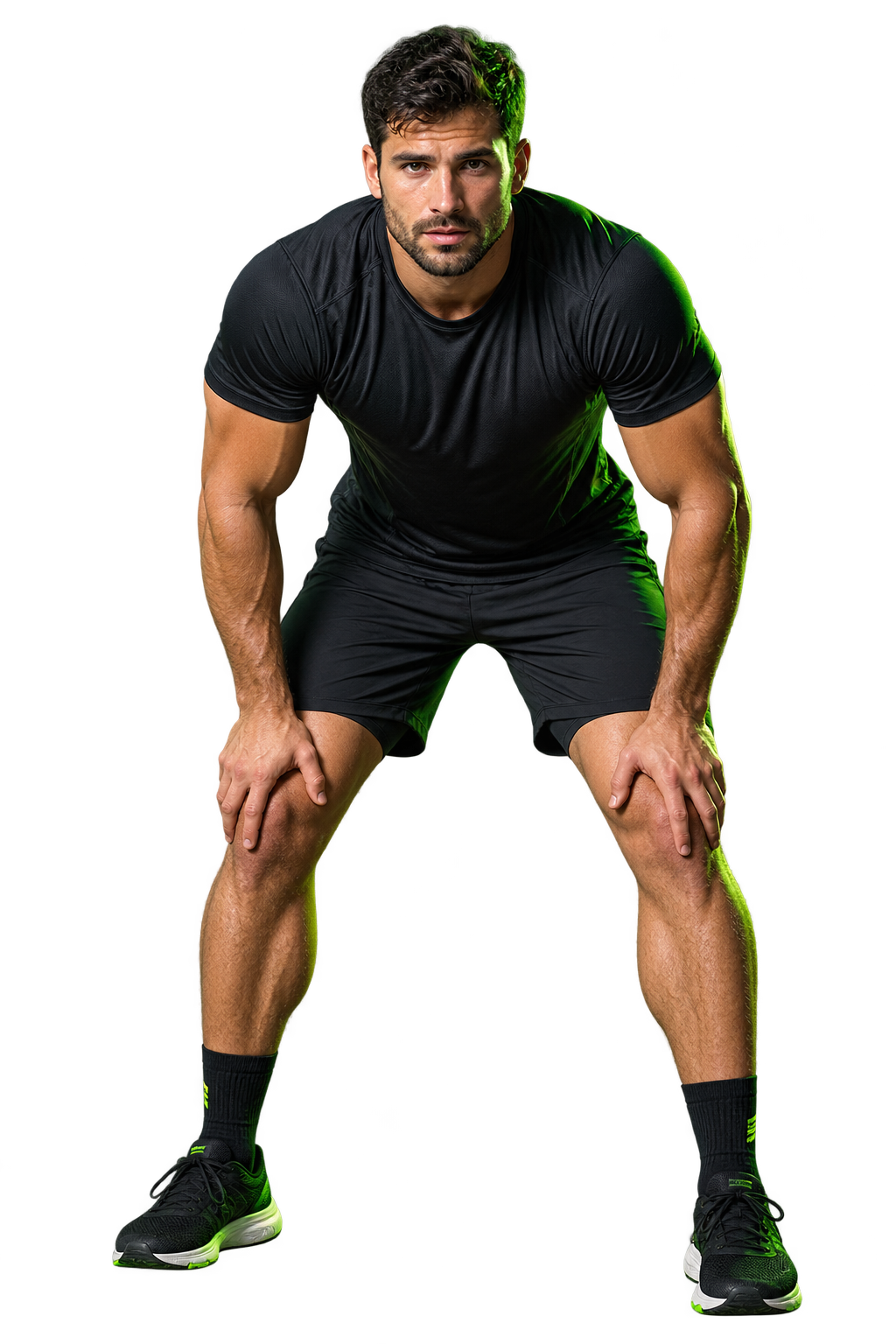 Atleta adulto em preparação física