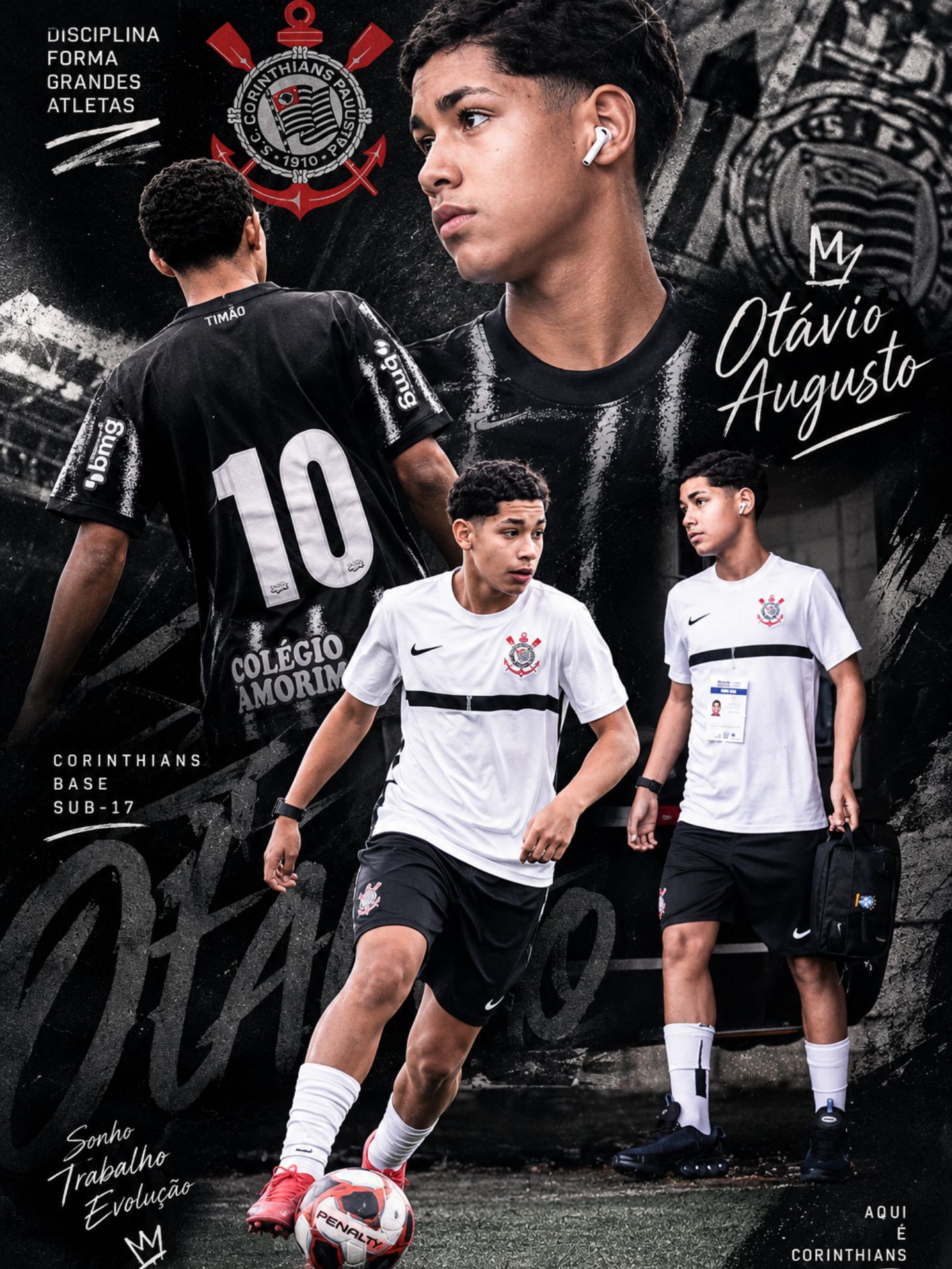 Otávio Augusto, atleta performado por Iuri Riserio, atualmente no Corinthians